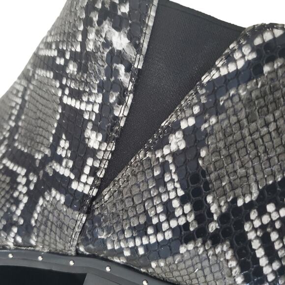 Bar III | Gabby Snake Print Vegan Leather Studded Heeled Chelsea Booties - Picture 8 of 11